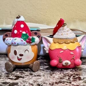 2 NEW Mickey Cookie & Panda Mei Apple Brulee Disney Munchlings Ornaments